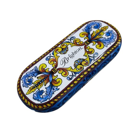 Brighton Metal Blue Yellow Red Sunglass Case No Sunglasses Only Case - Picture 1 of 5